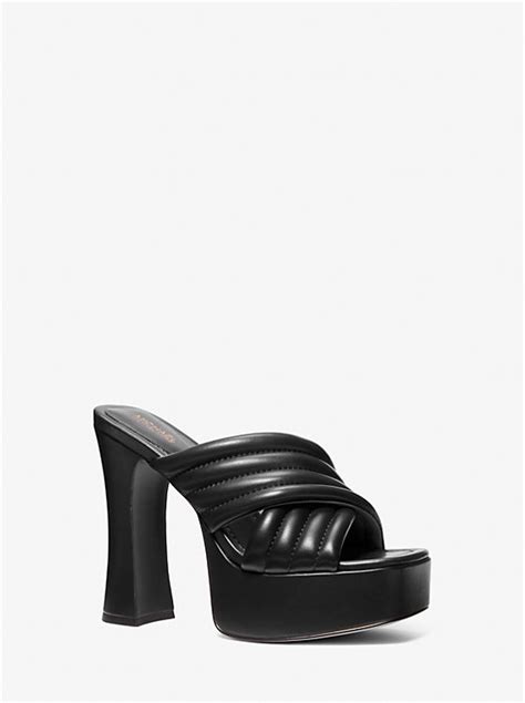 michael kors portia flex mid sandal|Portia Quilted Leather Platform Sandal .